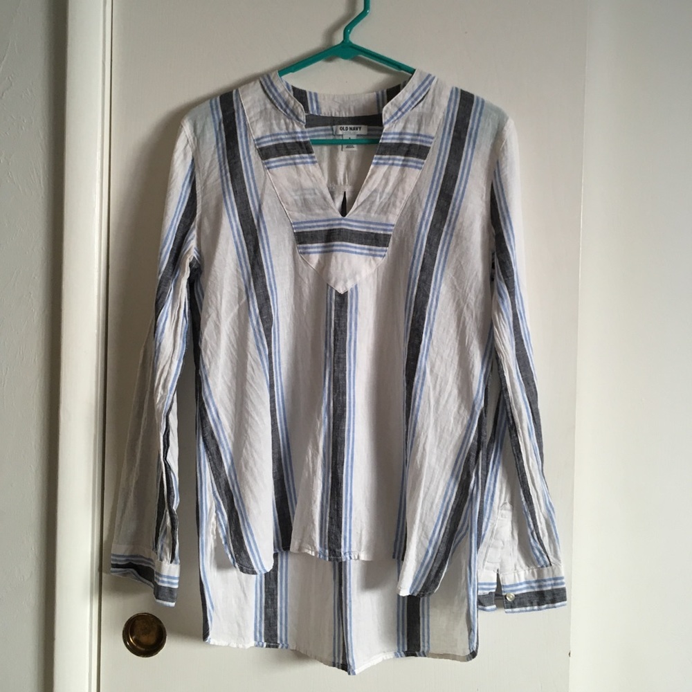 Blue Striped Linen Shirt